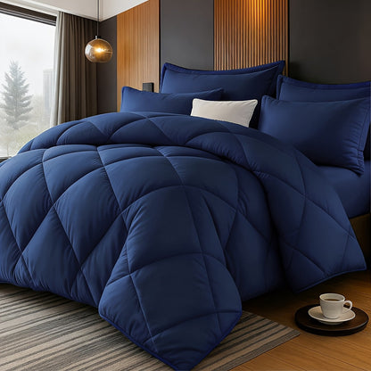 Comforter Set 2/3 Piece – Diamond Grid Quilted Down Alternative Comforter with Pillowcases, Soft Microfiber Breathable All Season Bedding