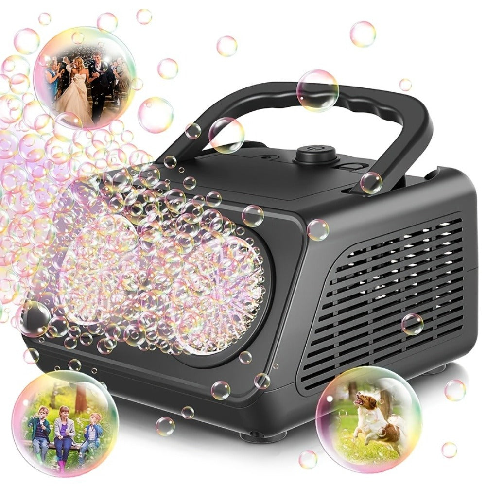 Dual-Wheel Bubble Machine with White Single-Unit or Black and Light White Two-Unit Bundle Labels