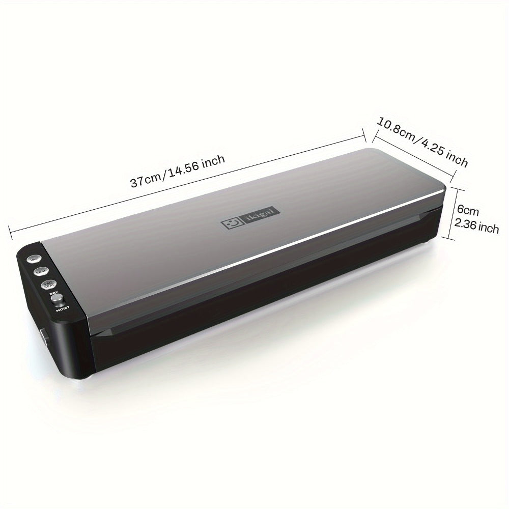 Vacuum Sealer Machine 80kPa Powerful Suction Food Sealer 125W Dry Wet Modes Stainless Steel for Home Cooking, Dining and Outdoor Meals