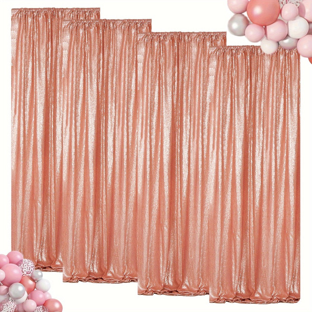 Sequin Backdrop Curtain for Party Wedding – 4x8ft Shimmering Glitter Curtain for Birthday Photo Booth Stage Decoration, Easy Hang