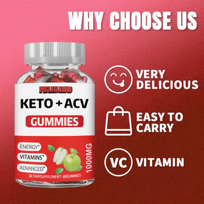 Apple Cider Vinegar Gummies with Pomegranate, Beet Juice & B12, Vegan Keto ACV Gummies for Weight Management