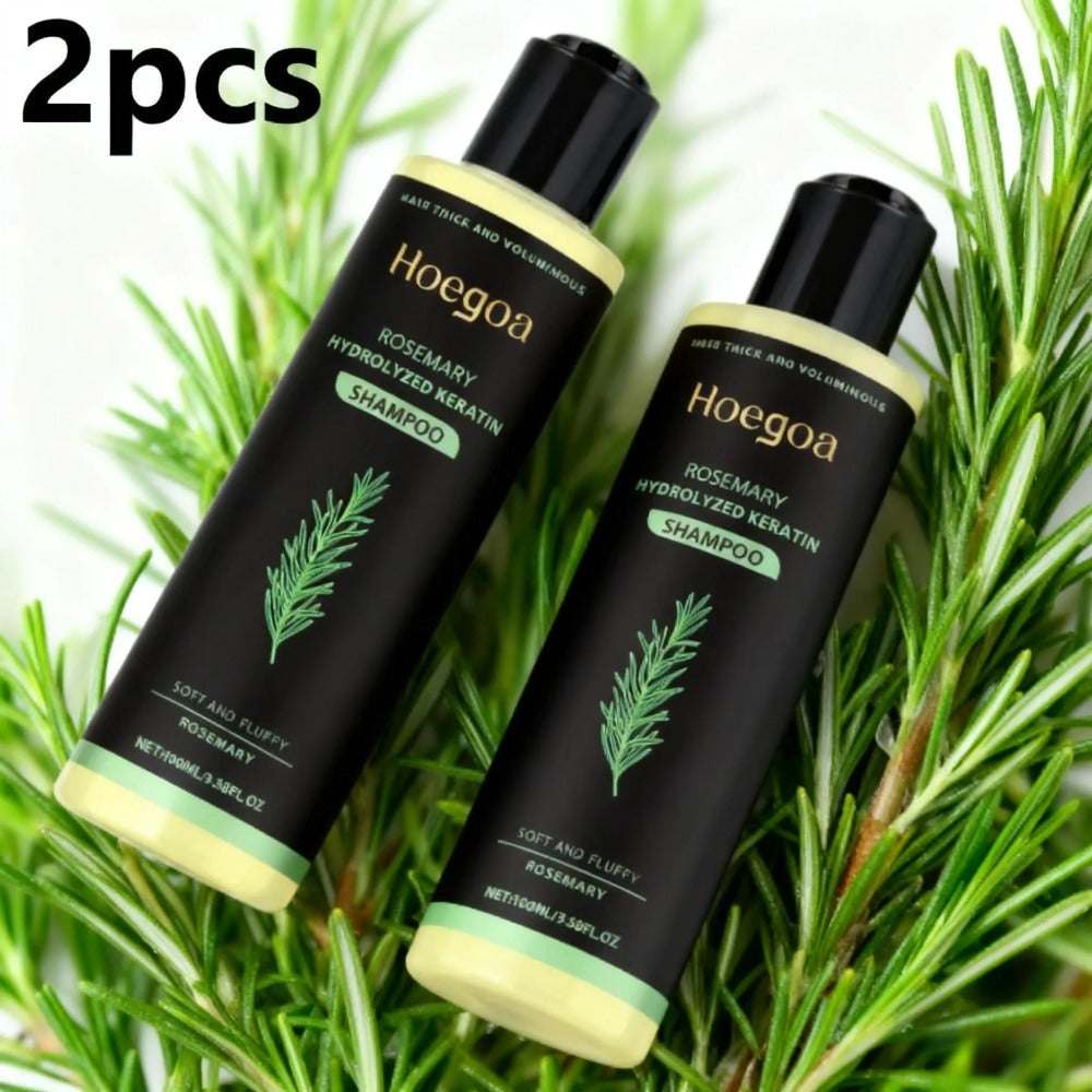Rosemary Vitamin C Keratin Shampoo Set 3 Bottles, Deep Cleanse Moisturize & Strengthen Hair, Scalp Stimulating Antioxidant Formula
