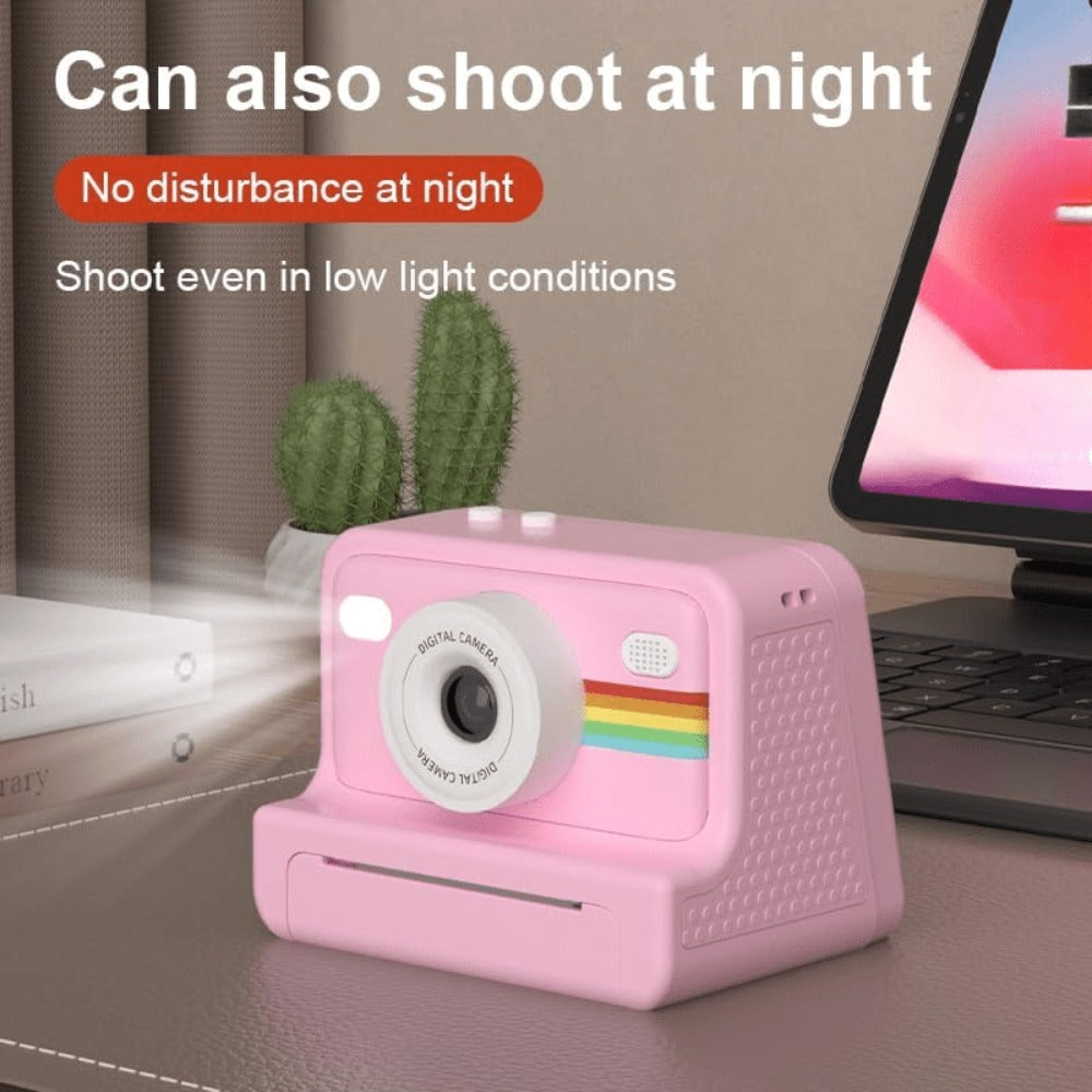 Instant Print Digital Camera with 1-Second Photo Printing, 1080P HD Screen, Selfie & Video Camera
