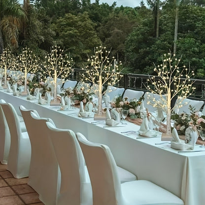 LED Illuminated Birch Tree Decoration, Battery-Powered White Glowing Birch Trees for Wedding, Home