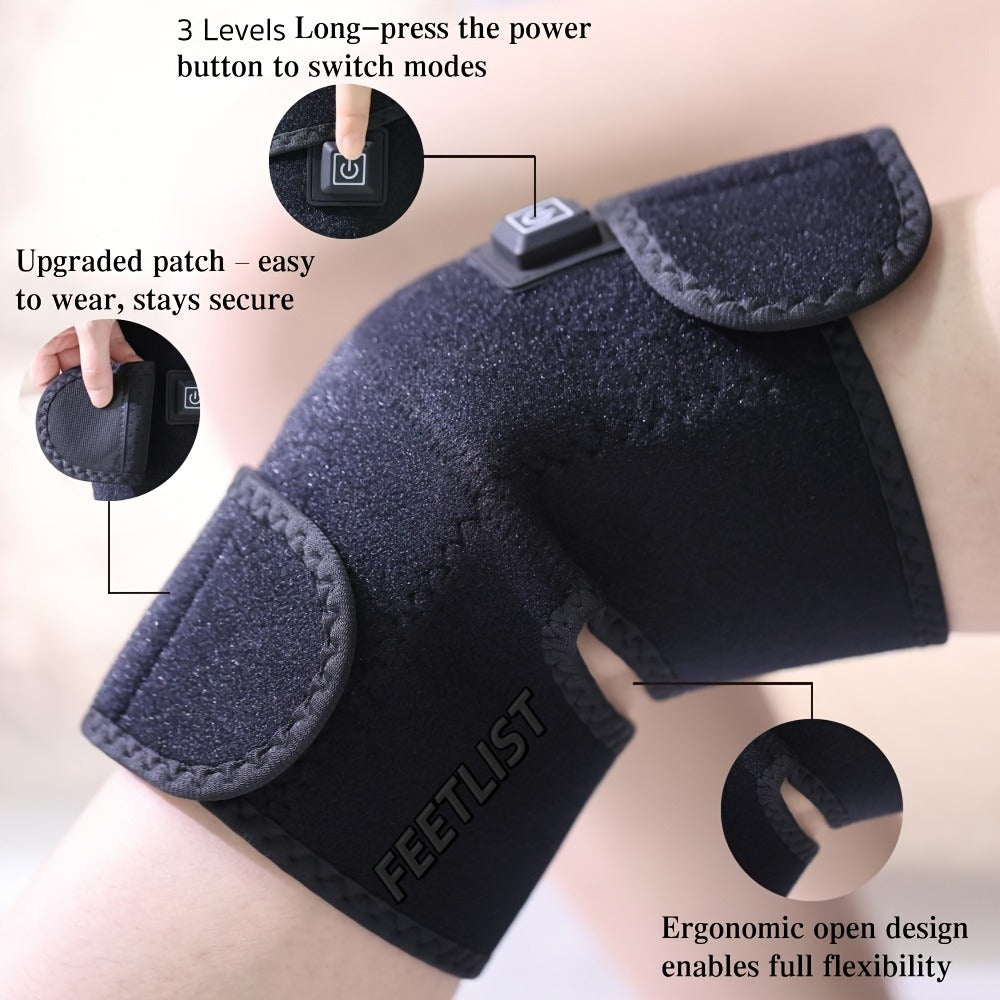 Knee Massager with Heat, 3-Level Heating Pad for Knee Pain, Joint & Warmth, Anti-Slip Breathable Knee Brace for Men & Women