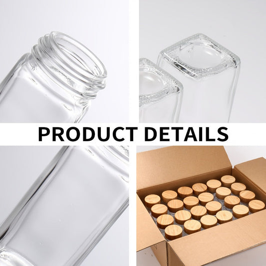 Glass Spice Jars 4oz with Bamboo Lids Labels and Collapsible Funnels Seasoning Storage for Home Cooking, Dining and Outdoor Meals
