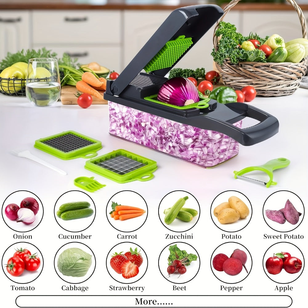 Vegetable Chopper 16-in-1 Multifunctional Food Chopper Slicer & Dicer for Bath Time, Home Spa and Personal Care