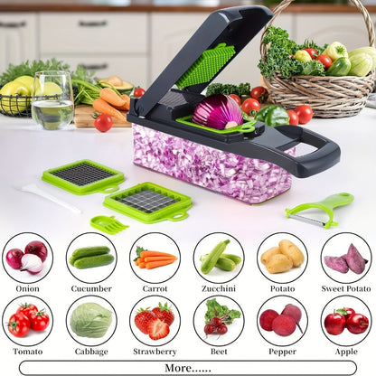 Vegetable Chopper 16-in-1 Multifunctional Food Chopper Slicer & Dicer for Bath Time, Home Spa and Personal Care