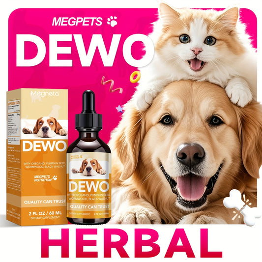 Pet Intestinal Cleanse Drops – Natural Herbal Supplement for Dogs & Cats with Wormwood & Black Walnut, Gut Health & Flora Balance Support