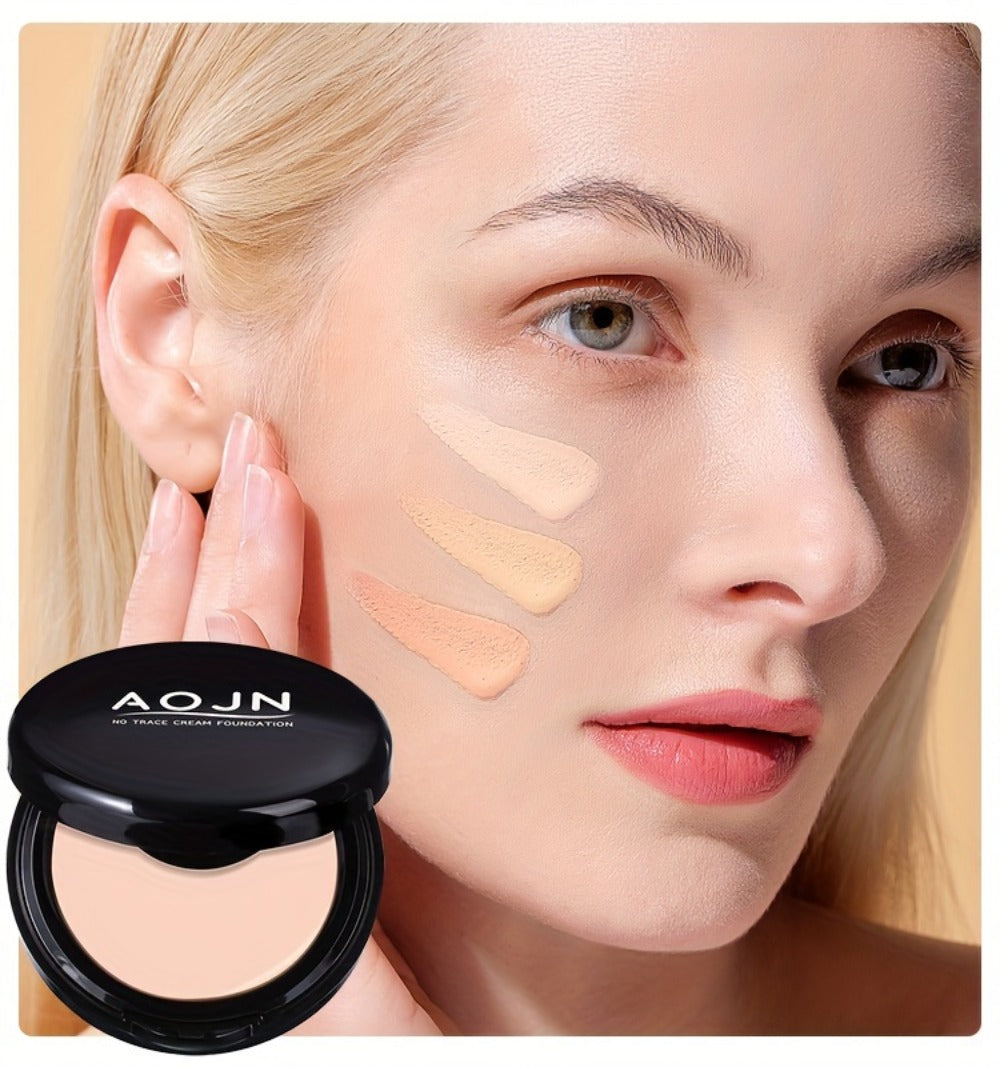 24H Oil Control Foundation Powder 3 Shades, Full Coverage Waterproof Matte Pressed Powder, for Makeup, Travel and Everyday Vanity Use