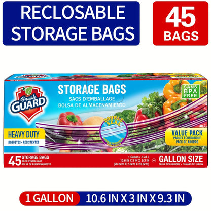 Reclosable Food Storage Bags Heavy Duty Ziplock Seal Fresh-Keeping Bags for Fruits Vegetables Grains Meat Kitchen Organizer Multiple Sizes