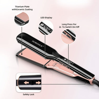 Plasma Ionic Hair Straightener with 500°F LCD Controls, 60-Minute Auto-Off and 1inch or Black Options