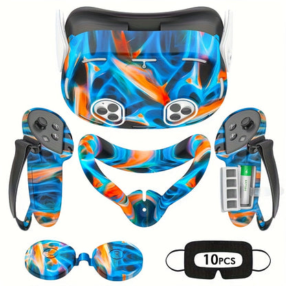 Meta Quest 3S Silicone Cover Set - VR Face Cover Shell Controller Grip Case Camera Lens Protector for an Everyday Personal Care Routine