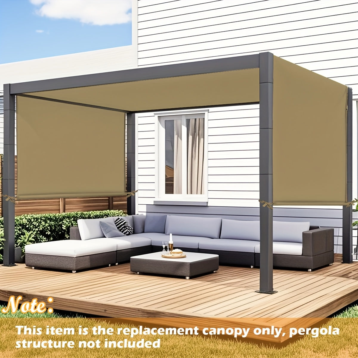 Pergola Canopy Replacement Retractable UV Block | Patio Shade Cover