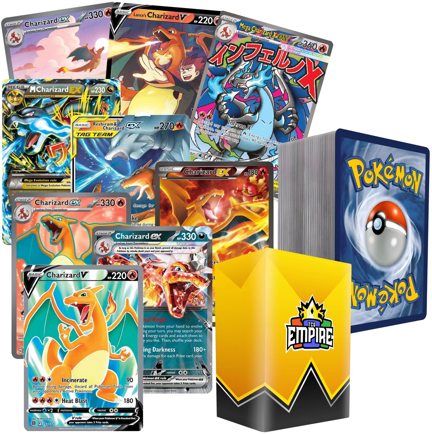 Trading Card Game 100-Card Character Assortment with Included Storage Box with Item-Specific Card Count, Pack and Storage Choices