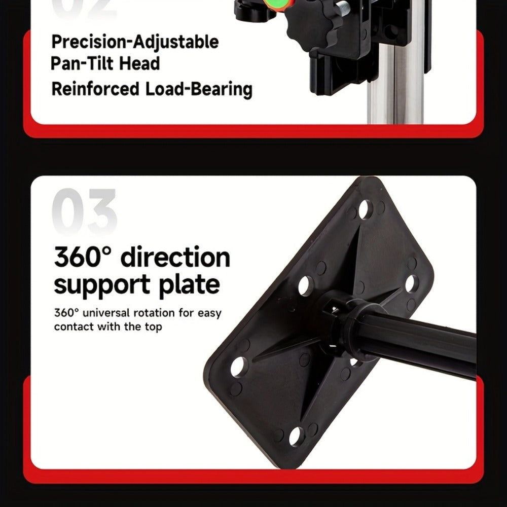 Telescoping Laser Level Pole 15.4ft / 4.7m – Adjustable Extension Rod with 1/4"-20 & 5/8"-11 Thread Mount for Rotary and Line Lasers