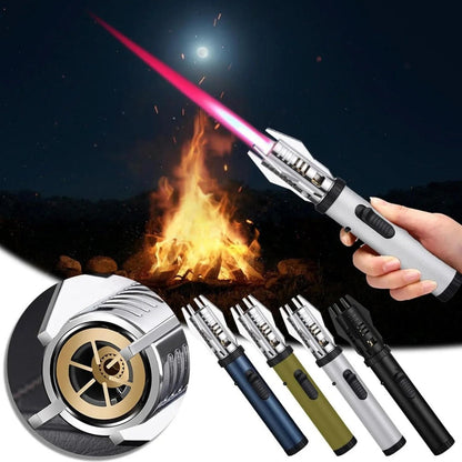 Windproof Turbo Torch Lighter 360 Degree Ignition Metal Jet Flame Lighter with Safety Lock for Grilling, Camping and Outdoor Meals