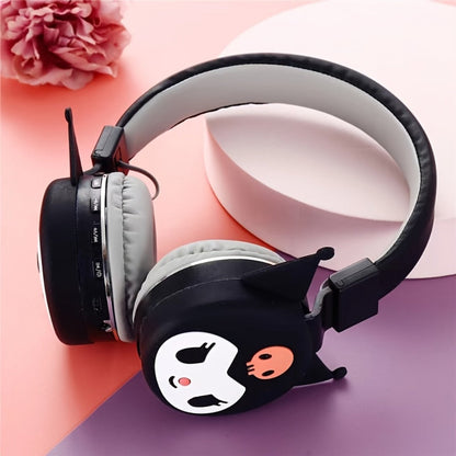 Sanrio Kuromi My Melody Cute Wireless Headset Foldable Portable Smart Call Anime for Bedside Audio, Alarms and Room Entertainment
