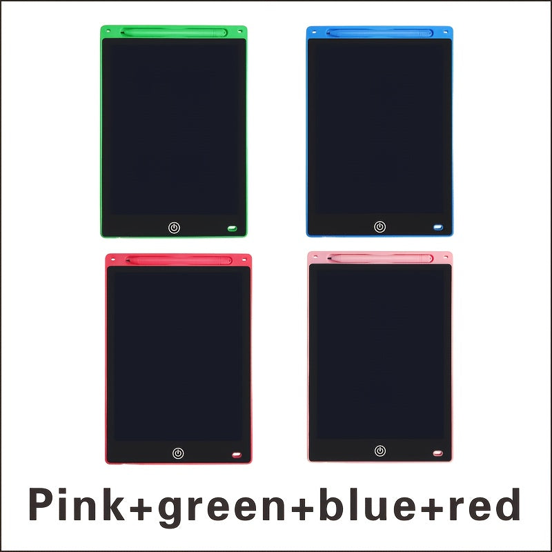 Four-Pack 8.5-Inch LCD Writing Tablets in Blue, Pink, Green and Red with Matching Styluses
