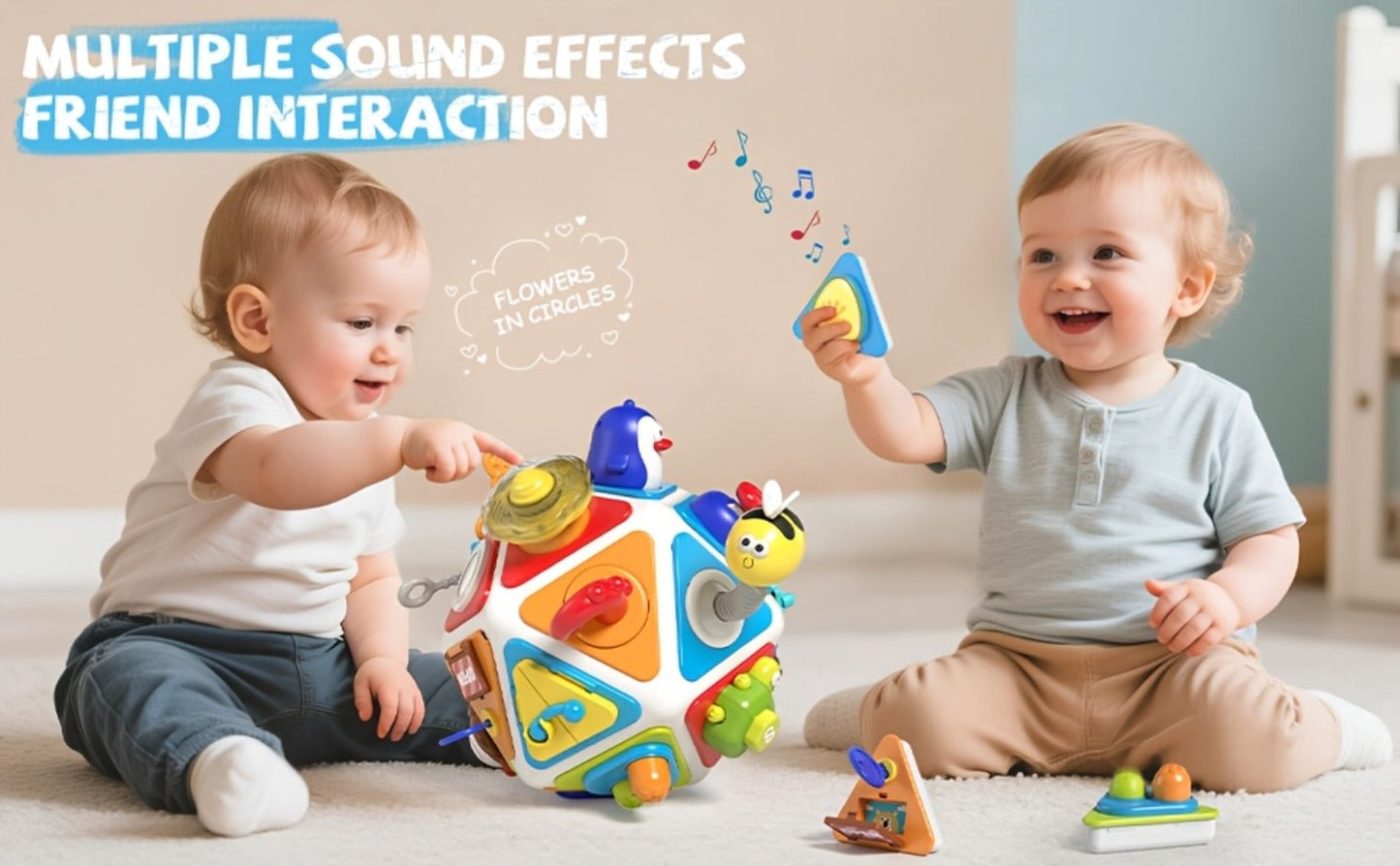 21-in-1 Toddler Busy Board Activity Cube, Early Educational Sensory Toy for Boys & Girls Ages 1-3