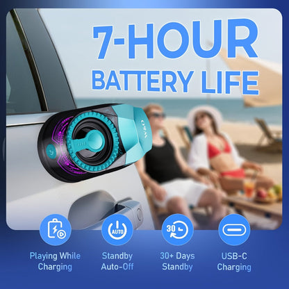 5-in-1 Wireless Bluetooth Speaker with Phone Holder & Earbuds, HD Stereo Sound, Colorful Ambient RGB Light