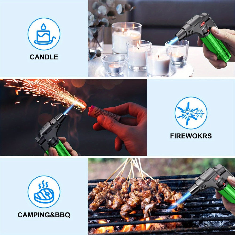 Butane Torch Lighter 6pcs Big Jet Flame Refillable & Adjustable Mini Blow Torch - Gift Box Set for Camping