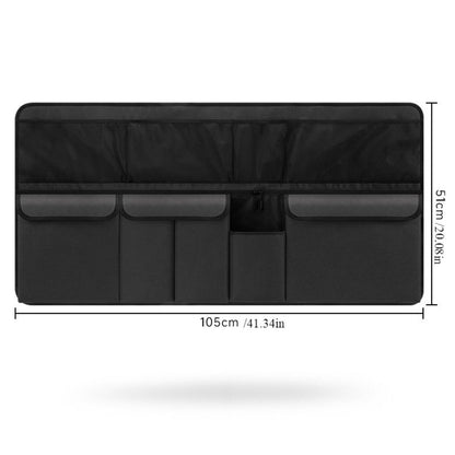 Car Trunk Organizer Bag – High Capacity Oxford Cloth Rear Seat Storage with Adjustable Dividers & Storage Pockets, Universal Fit for Cars