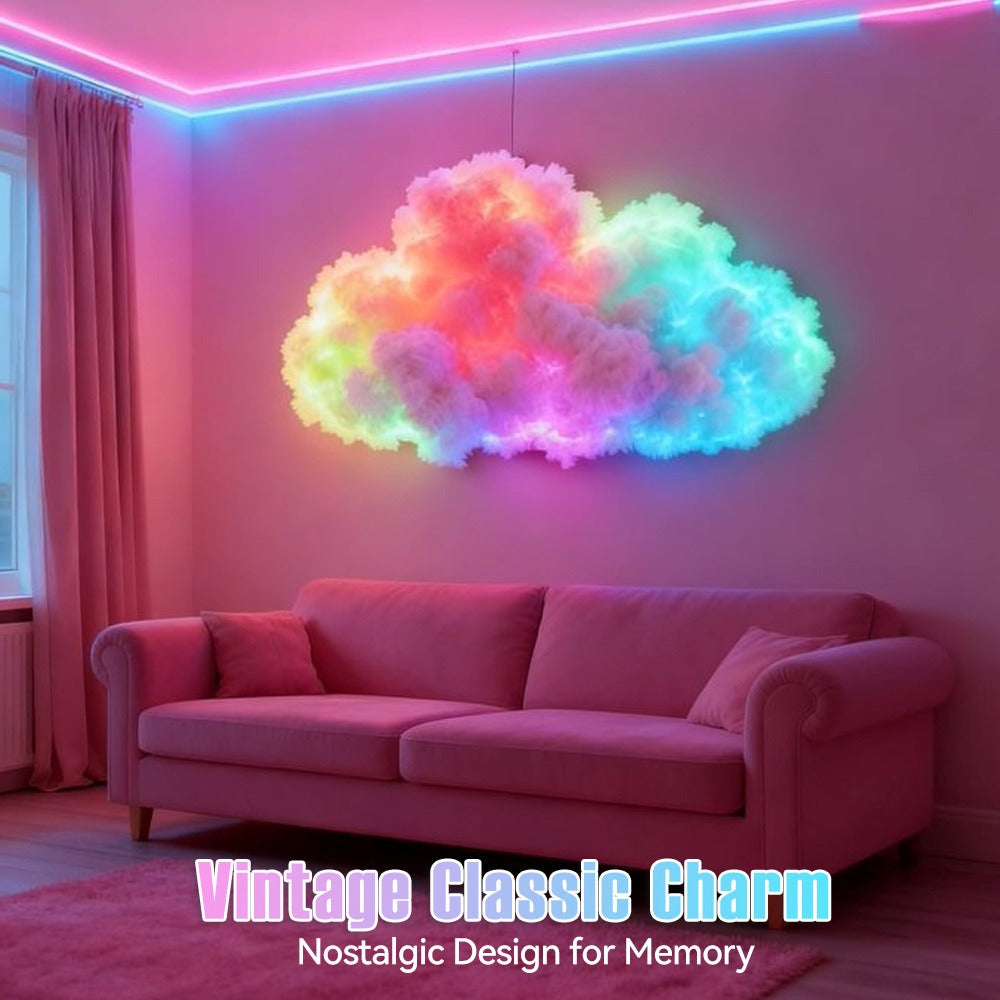 3D Thunder Cloud Lamp RGB Music Sync LED Light USB Powered Sound Sensitive IC Mood Lighting for Entryways, Bedrooms and Living Spaces