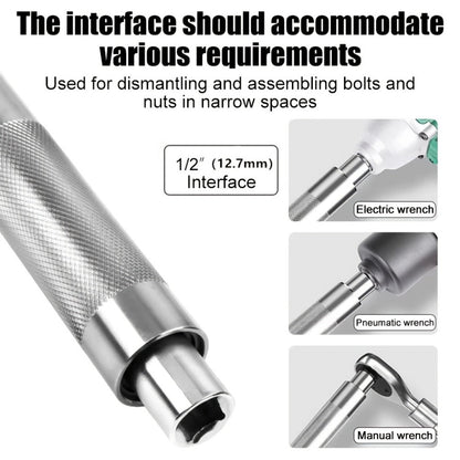 Impact Wrench Extension 1/2" Offset Ratchet Extender – 3-in-1 Heavy Duty Electric Drill Adapter for Confined Spaces Auto Repair with Socket