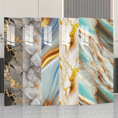 Self-Adhesive PVC Wall Sticker 22pcs Peel and Stick Marble Boho Wallpaper 11.81x23.62in Oil for Entryways, Bedrooms and Living Spaces