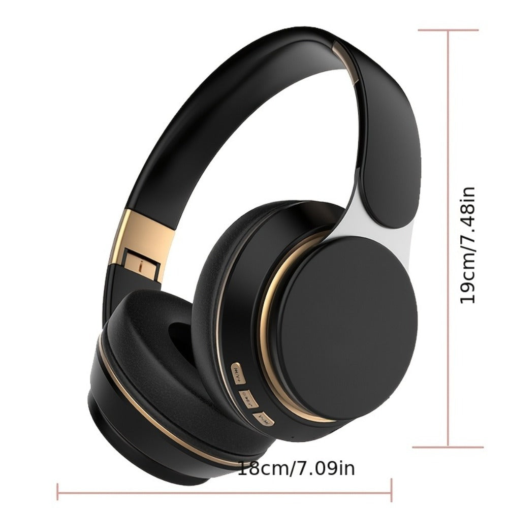 Foldable Wireless Over-Ear Headphones with FM Radio, TF Card Playback, 3.5mm AUX, Microphone and Six Colors