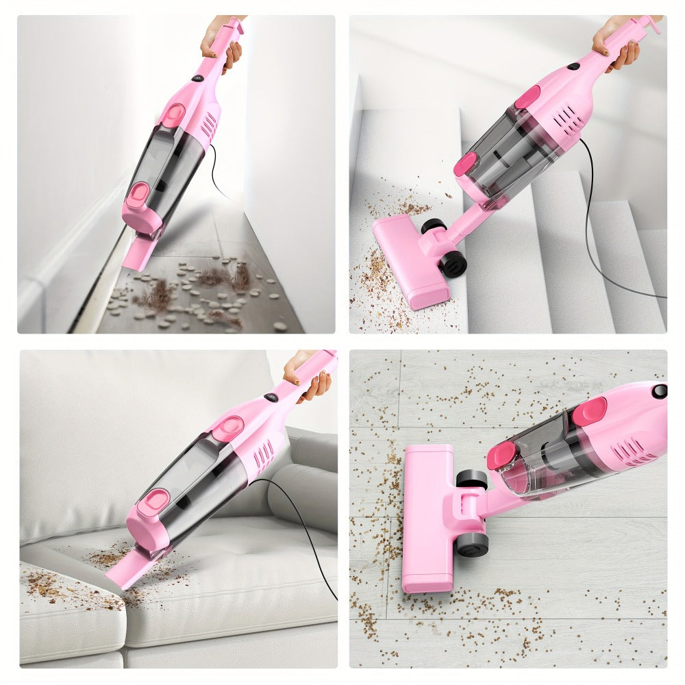 Corded Stick Vacuum Cleaner 20KPa 600W Motor 2-in-1 Bagless Upright Handheld Vacuum 0.8L Dustbin for Hard Floor Pet Hair Carpet Car Stairs