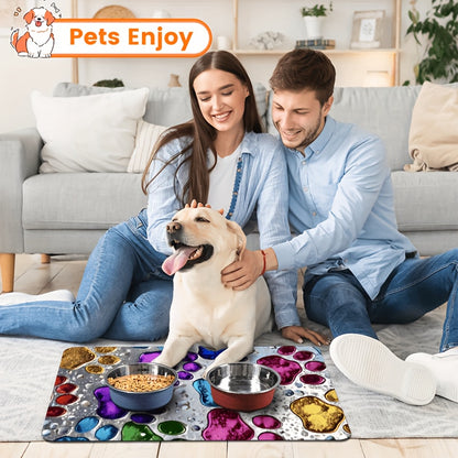 Pet Feeding Mat – Absorbent & Splash-Proof Dog & Cat Food Bowl Mat, Non-Slip Quick-Dry Heavy-Duty Floor Protector for Hardwood & Carpet