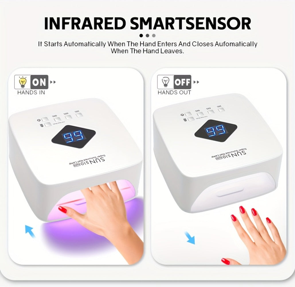 Rechargeable UV LED Nail Lamp 30 Beads, Professional Gel Nail Curing Light Cordless with 3 Timer Settings