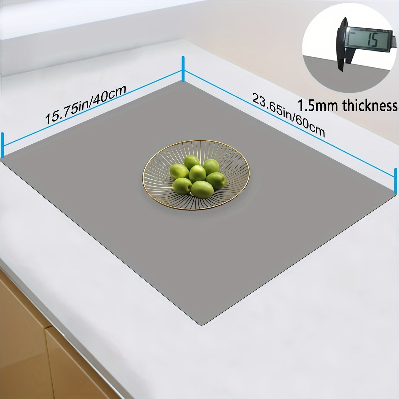 Extra Large Silicone Mat for Kitchen Counter, Heat Resistant Countertop Protector, Nonstick Craft Mat & Placemat