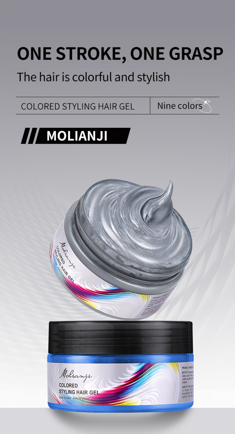 Hair Color Wax Temporary Hair Dye 3.53oz, 9 Vivid Shades, Easy Wash, Non-Damaging for Everyday Face, Beard and Body Grooming