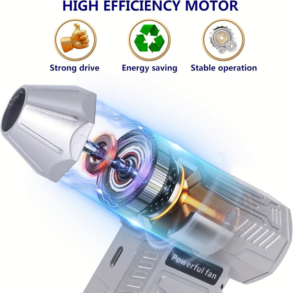 130000 RPM USB Turbo Fan Cleaner, Portable Handheld Electric Air Blower for Car Detailing, Dust Removal