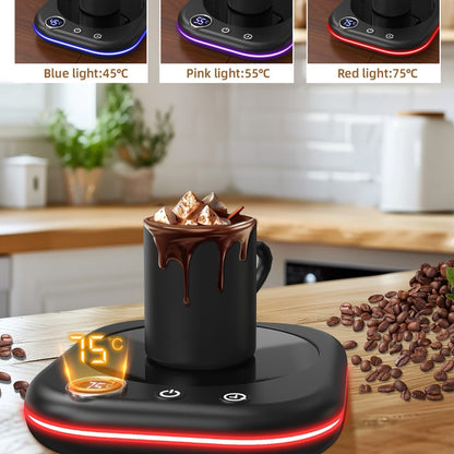 Desktop Coffee Cup Warmer 40W Temperature Display 3 Settings 1- Timer Auto Shut-Off Smart for Entryways, Bedrooms and Living Spaces