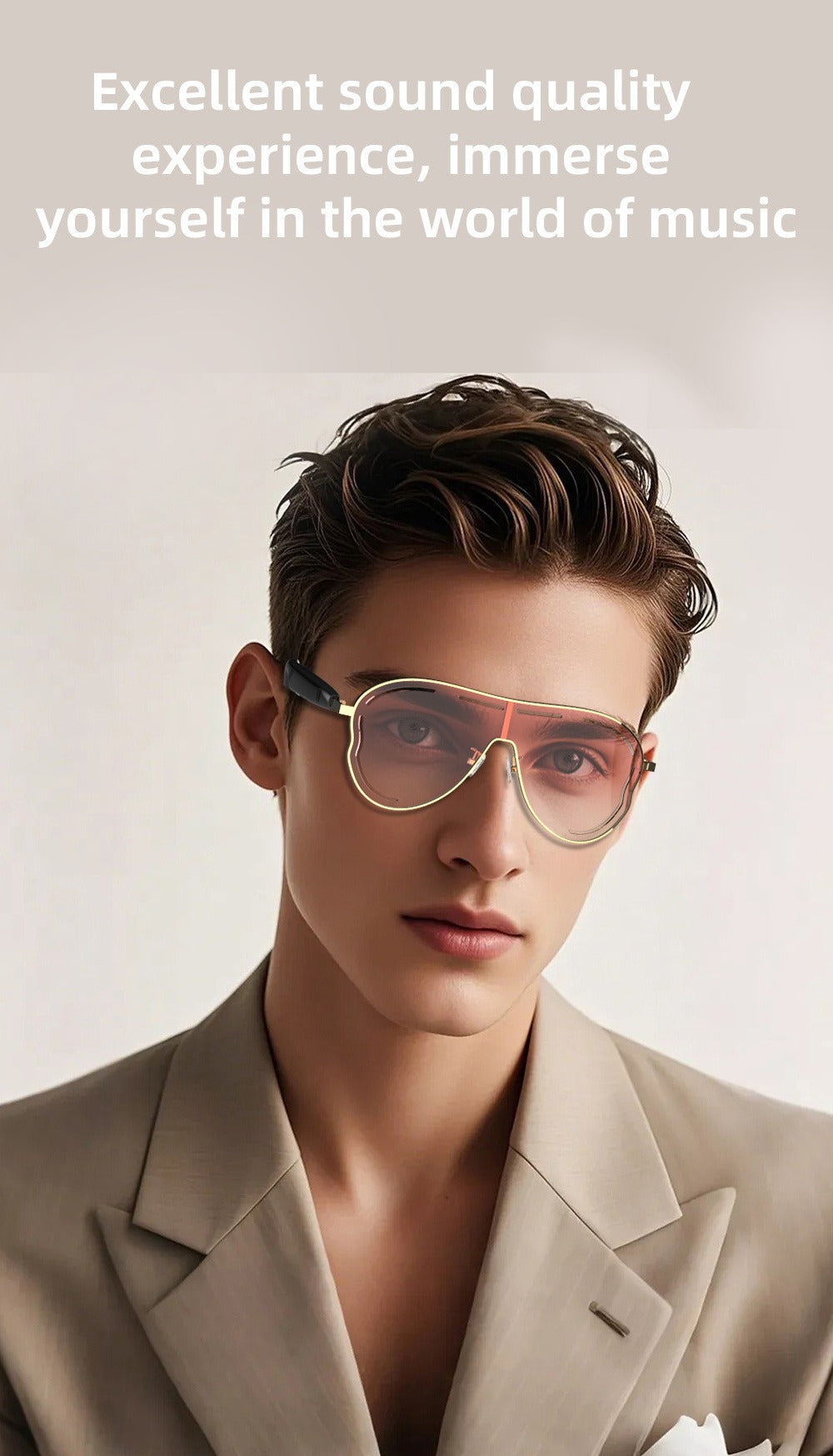 Stereo Smart Audio Glasses Touch Control Intelligent Noise Reduction Type-C Rechargeable for an Everyday Personal Care Routine