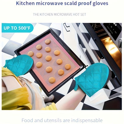 Oven Mitts 2 Pack Heat Resistant Kitchen Gloves – Multi-Ply Durable Cooking Baking Gloves Food for Grilling, Camping and Outdoor Meals
