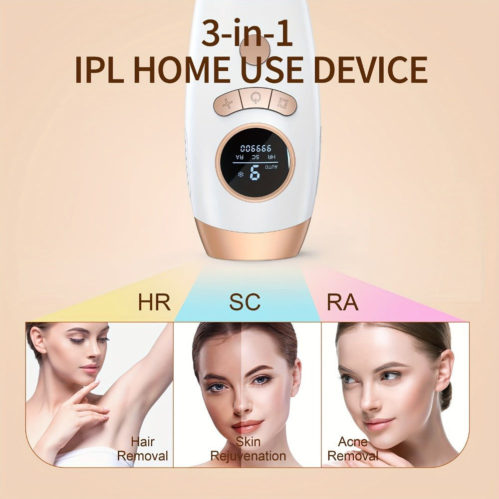 IPL Hair Removal Device for Women & Men 999, 900 Flashes – Permanent At-Home Hair Remover 9 Energy Levels Painless Full Body Legs Arms