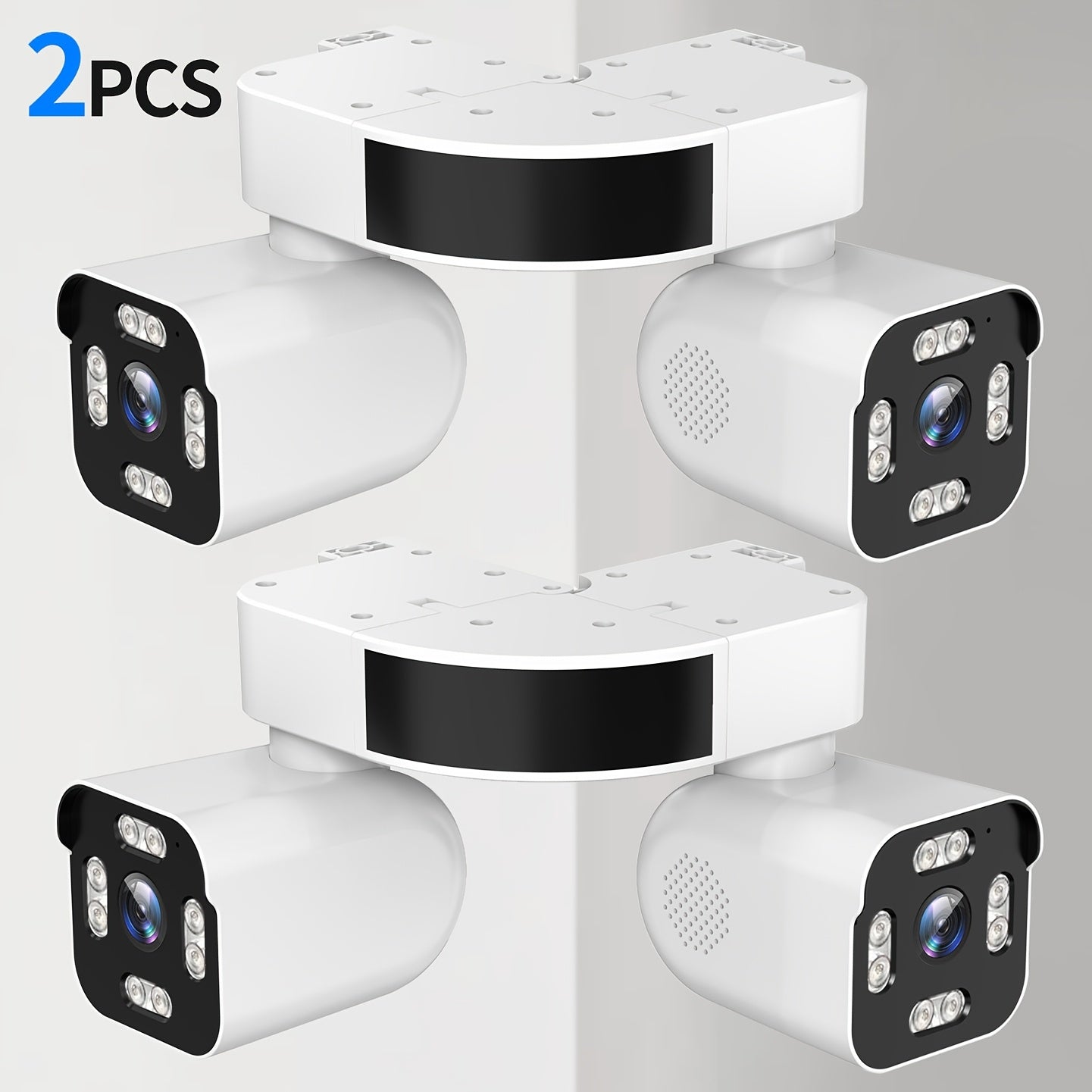Dual-Lens PTZ Outdoor Security Camera with 2.4GHz WiFi, Wired Power and Single- or Two-Camera Options