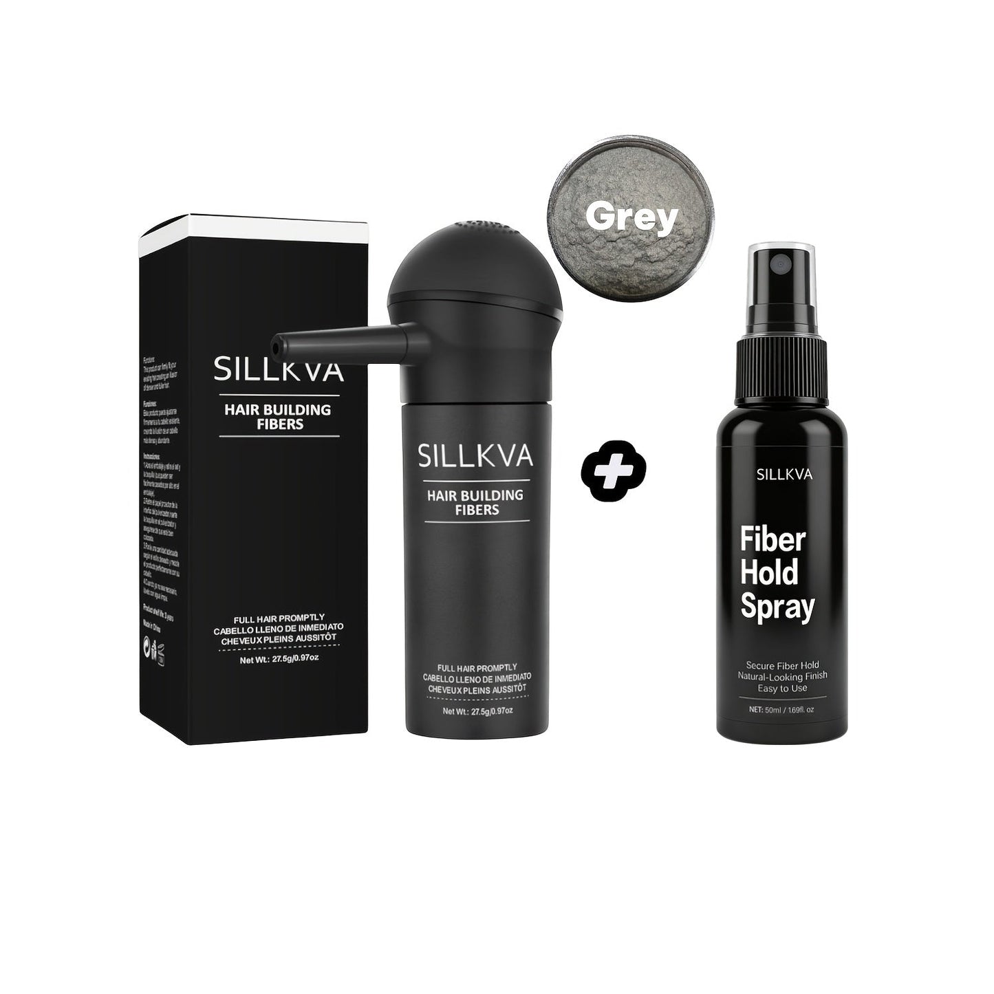 Hair Fibers Spray Applicator Kit Instant Thickness for Thinning Hair & Bald Spots SILLKVA for Makeup, Travel and Everyday Vanity Use