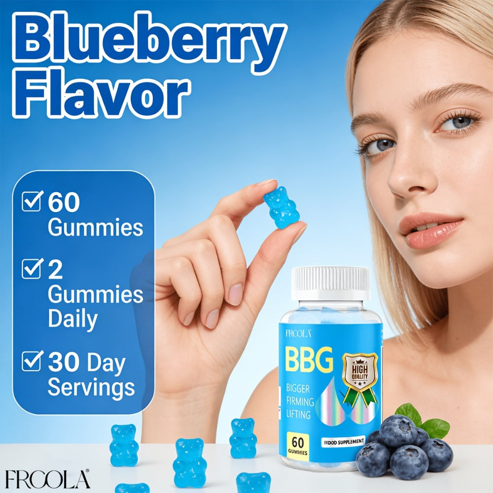 BBL Gummies for Women Butt Enhancement 60 Count Strawberry Flavor for Bath Time, Home Spa and Personal Care