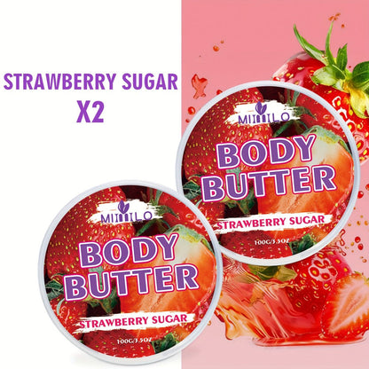 Fruity Body Glaze Set 8 Scents 100g×2 – Pineapple Coconut Strawberry Coffee Peach Doughnut Birthday Cake Non-Greasy All-Day Moisturizing