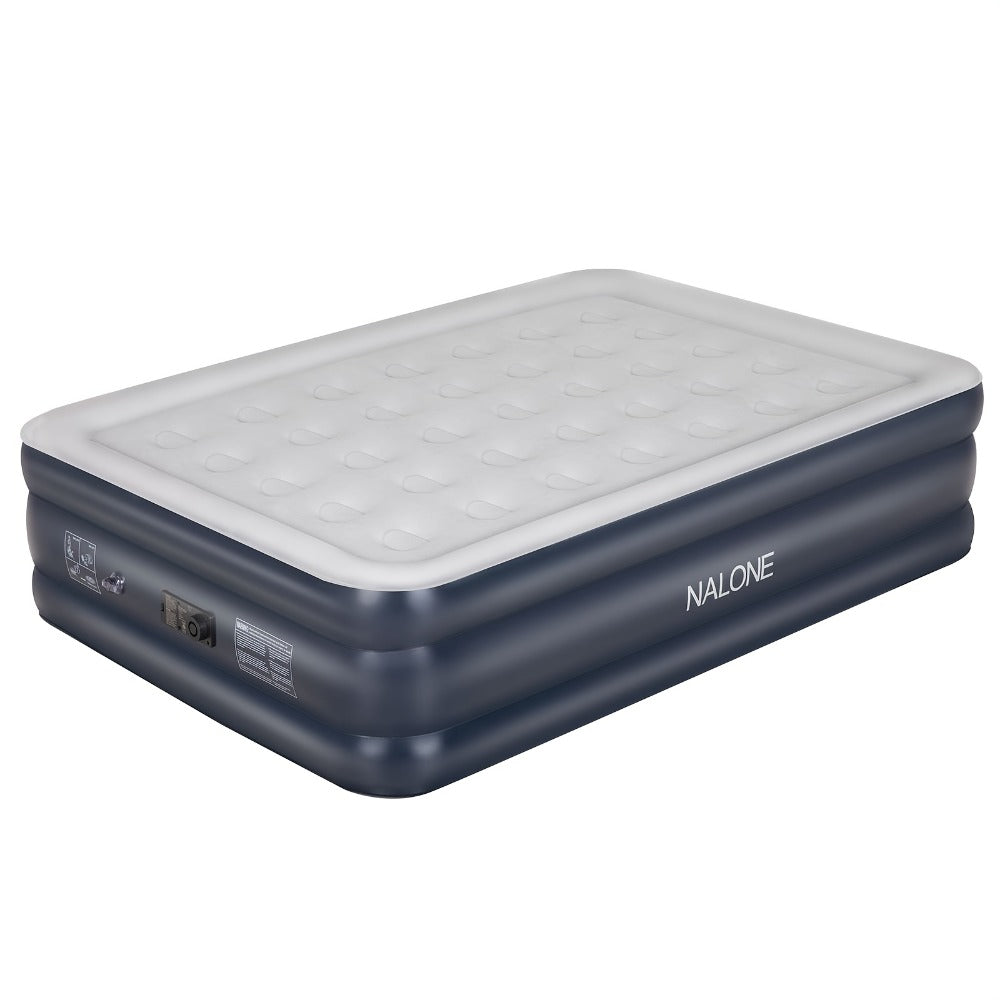 Air Mattress with Built-In Pump, 18'' Self-Inflating Portable Air Bed for Home, Camping & Travel