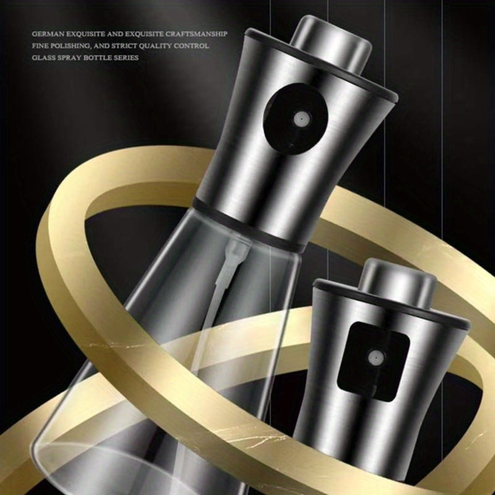 Oil Sprayer for Cooking Stainless Steel, Pressurized Glass Olive Oil Spray Bottle for Kitchen BBQ Grilling Baking Air Fryer