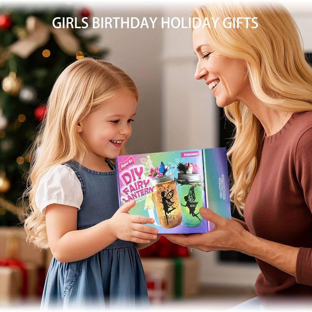 Fairy Mason Jar Lantern Craft Kit for Two Lights with Color-Changing LED Candles and Remote Control