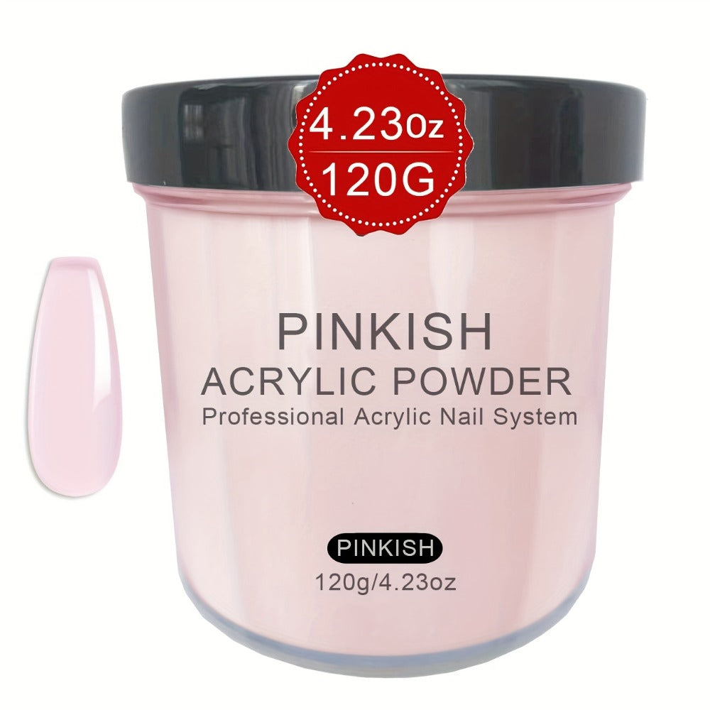 120g Acrylic Nail Powder Jar in Clear, Pinkish, Nude or White for Use with Compatible Acrylic Liquid