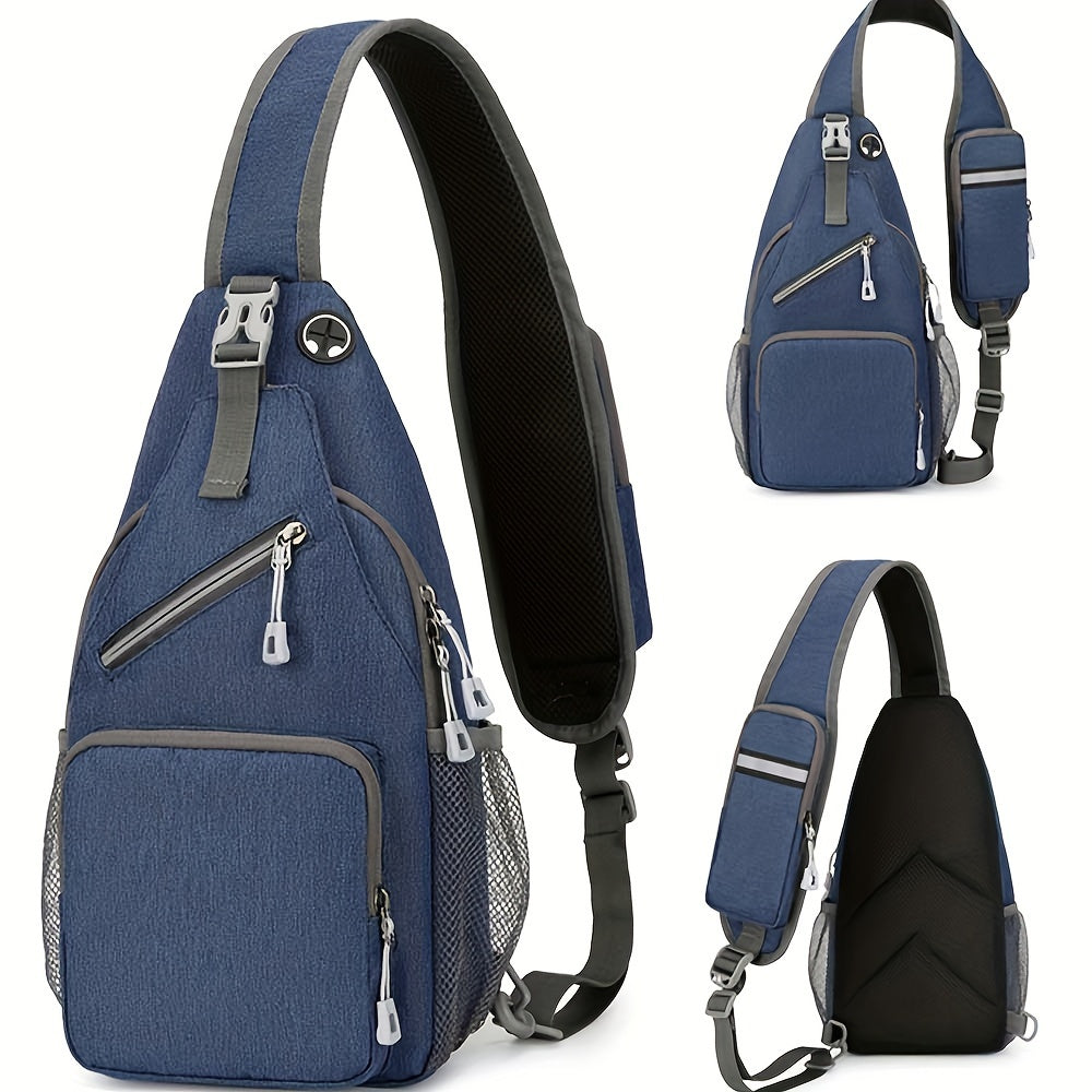 Lightweight Multi-Pocket Sling Crossbody Bag for Women and Men with Zip Compartments and 14 Color Styles